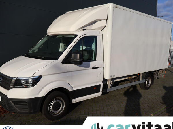 Volkswagen Bedrijfswagens Crafter 35 2.0 TDI L4 Trendline EURO VI | 140 PK | Bestebak Karhof + Deur + Dakspoiler | Elektrische Laadklep 750Kg + Rolstop | Versterkte vering + Stabilisator | Airco | Cruise Control | Navigatie DAB+ Apple Carplay | Comfort Bestuurdersstoel met Armleuningen en Lendesteun + Bijrijdersbank met Opbergvak | Karhof Laadbak 4,5m + Lat-om-Lat + Combi Bindrails