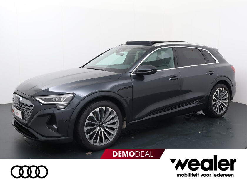 Audi Q8 e-tron Advanced edition plus 55 300kw/408pk 114Kwh ektr. aandrijving quattro | Glazen panoramadak | Uitgebreide voorverwarming + ventilatie | Elektr. voorst. geheugen bestuurder | Privacy Glass | Achteruitrijcamera | 21'' LMV