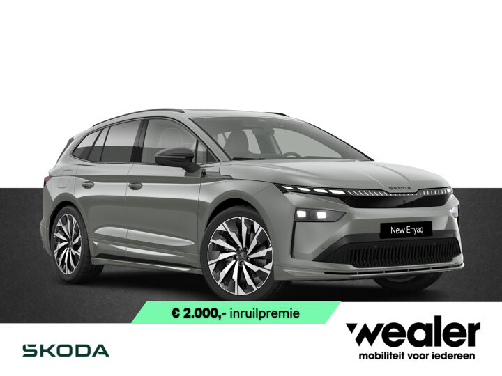 Škoda Enyaq 85 Sportline Elektromotor 286 PK | 21" lichtmetalen velgen | Trekhaak | Panorama Dak | Light band | Canton Sound | 360 graden camera |