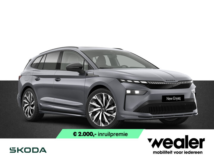 Škoda Enyaq 85 Sportline Elektromotor 286 PK | 21" lichtmetalen velgen | Trekhaak | Head-Up Display | Light band  | Canton Sound | 360 graden camera |